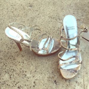 Stuart Weitzman Silver Platform Heels